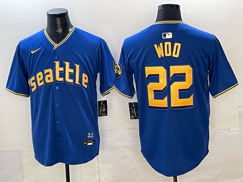 Men 2026 Seattle Mariners #22 Woo Blue City Edition Nike MLB Jersey 09->seattle mariners->MLB Jersey